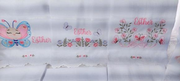 Kit Fraldas Floral Bebê Barra Recortada e Linha Premium