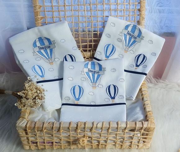 Kit Fraldas Personalizadas Balão Menino Luxo
