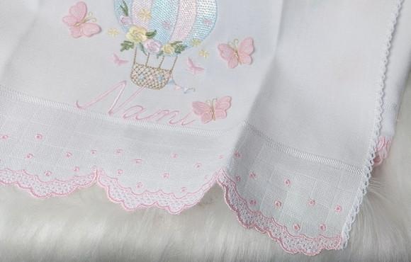 Kit Fraldas Personalizadas Barra Recortada Balão Menina