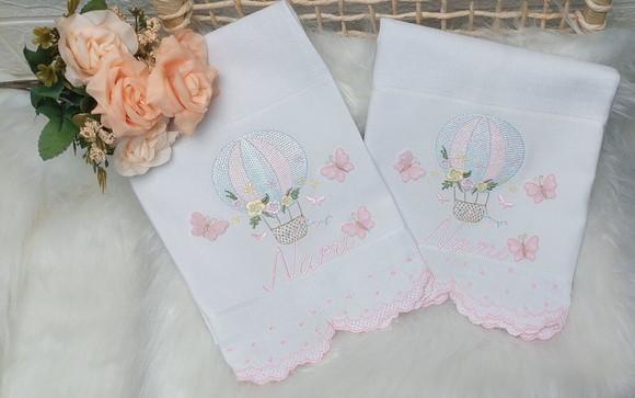 Kit Fraldas Personalizadas Barra Recortada Balão Menina