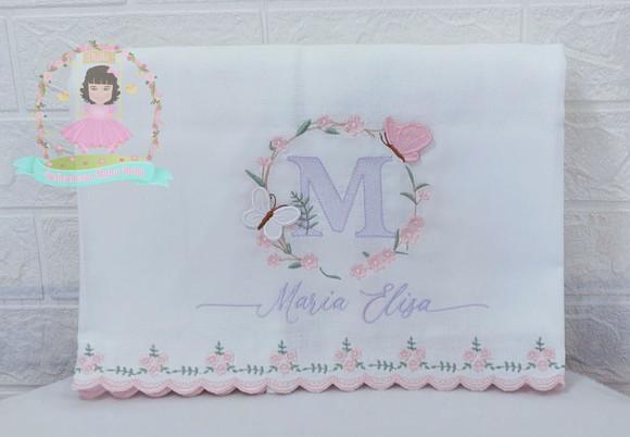 Kit Fraldas Personalizadas Barra Recortada Floral Luxo