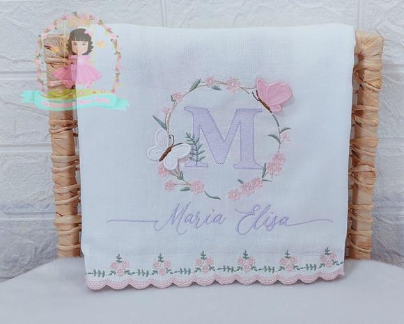 Kit Fraldas Personalizadas Barra Recortada Floral Luxo