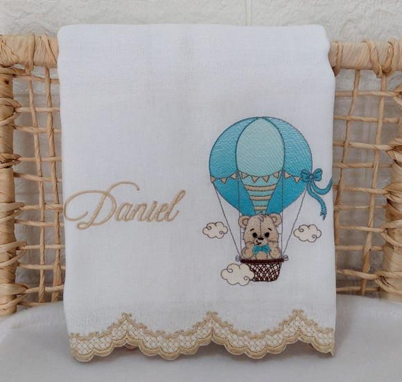 Kit Fraldas Personalizadas Barra Recortada Urso Delicado
