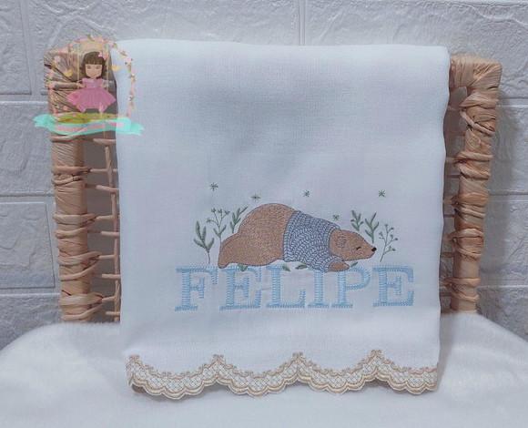 Kit Fraldas Personalizadas Barra Recortada Urso Polar