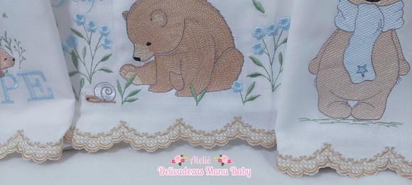 Kit Fraldas Personalizadas Barra Recortada Urso Polar