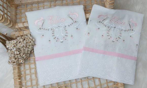 Kit Fraldas Personalizadas Guirlanda Floral Delicado Luxo