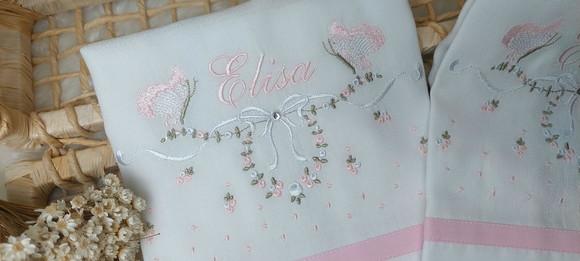 Kit Fraldas Personalizadas Guirlanda Floral Delicado Luxo