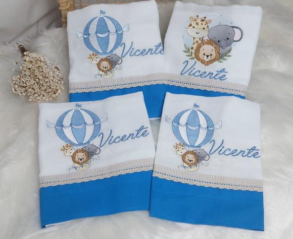 Kit Fraldas Personalizadas Safari Delicado Luxo