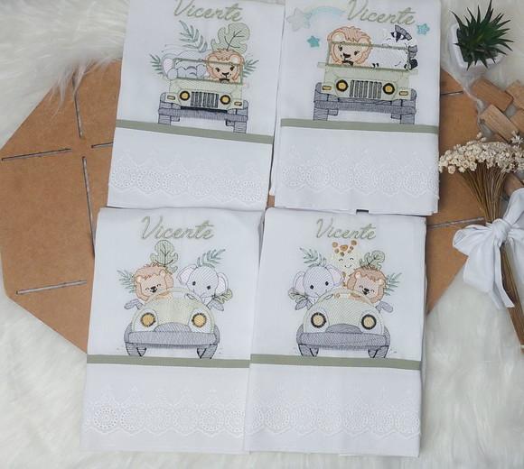 Kit Fraldas Personalizadas Safari no Carro Delicado Luxo