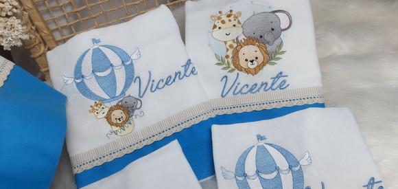 Kit Fraldas Personalizadas Safari Delicado Luxo