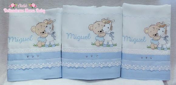 Kit Fraldas Personalizadas Ursinho Delicado Luxo