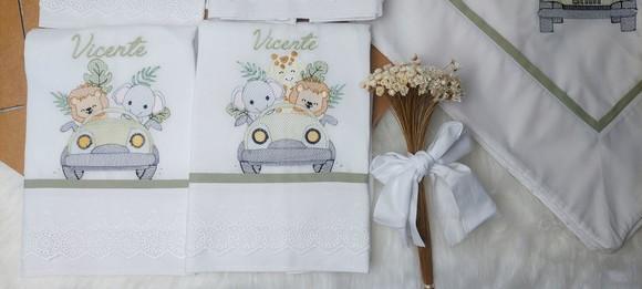 Kit Fraldas Personalizadas Safari no Carro Delicado Luxo