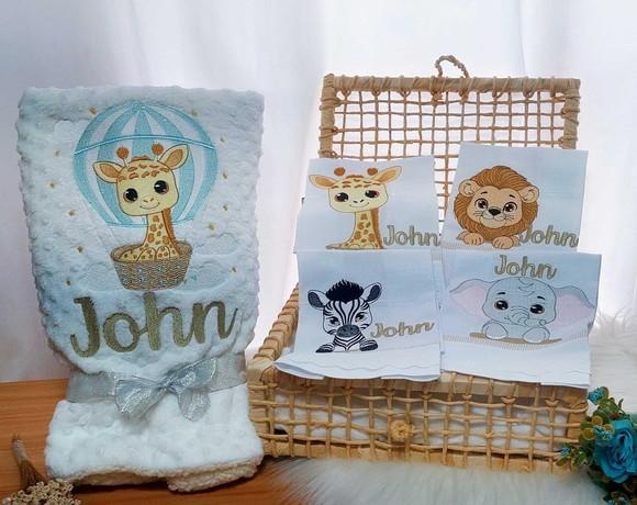 Kit Manta Baby + Fraldas Personalizadas
