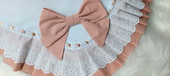 Manta Piquet Babados Floral Rosé Luxo