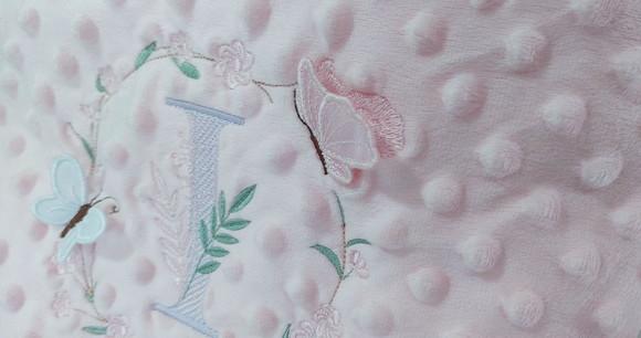 Manta/cobertor Soft Bordada para Bebês Premium Floral