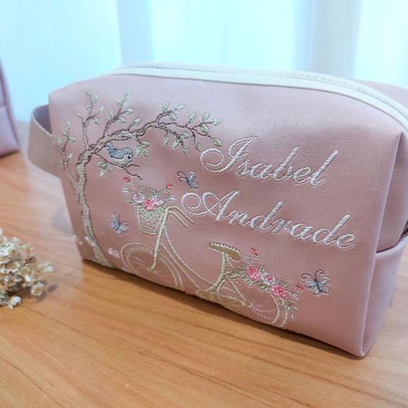 Necessaire Personalizada Luxo Multiuso Rosé Floral