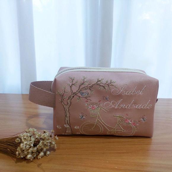 Necessaire Personalizada Luxo Multiuso Rosé Floral