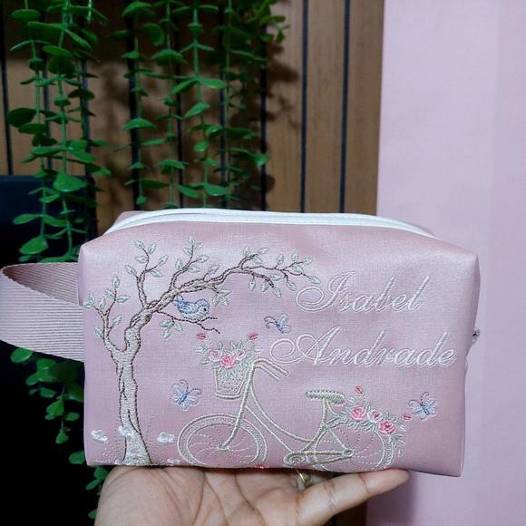 Necessaire Personalizada Luxo Multiuso Rosé Floral