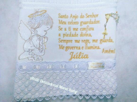 Toalha Batizado Anjinha com Oração