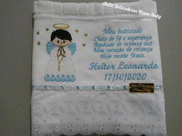 Toalha batizado anjinho oração