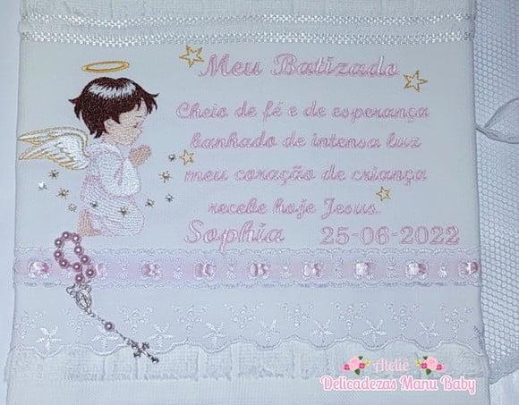 Toalha Batizado Bordada