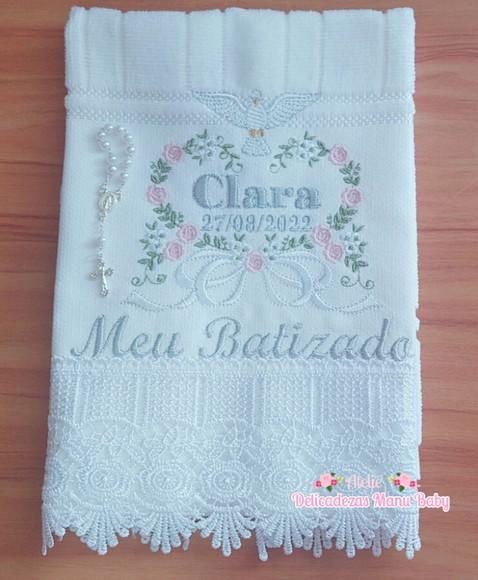 Toalha Batizado Bordada