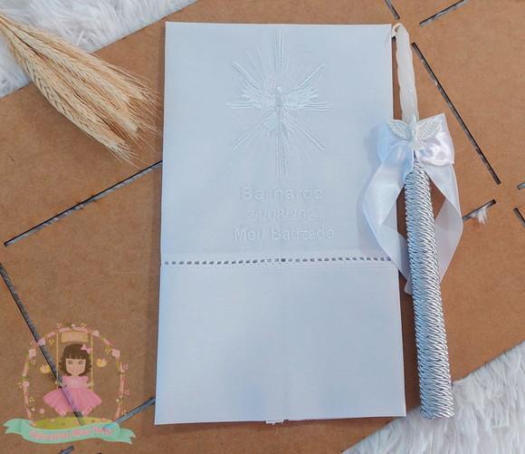 Toalha Batizado Divino Espírito Santo + Vela