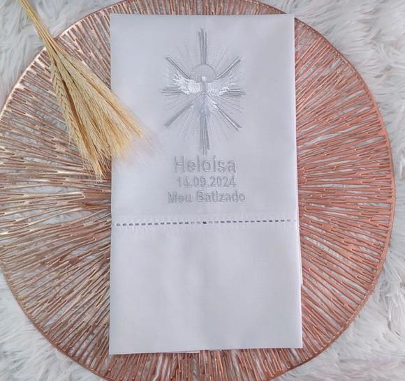 Toalha Batizado Divino Espírito Santo Bordado