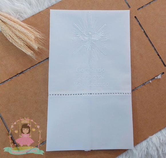 Toalha Batizado Divino Espírito Santo Bordado Branco