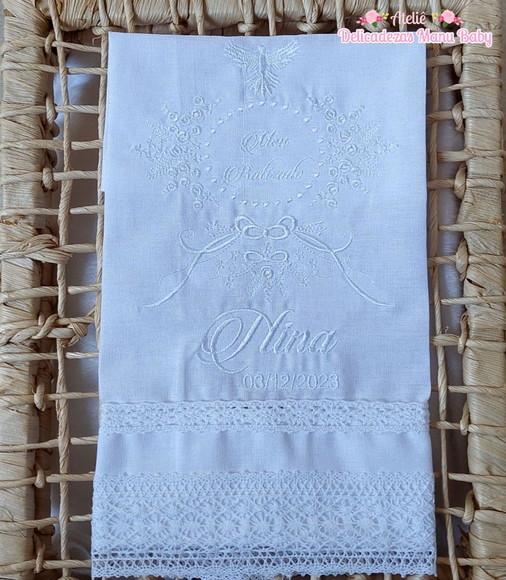 Toalha Batizado Espírito Santo Floral