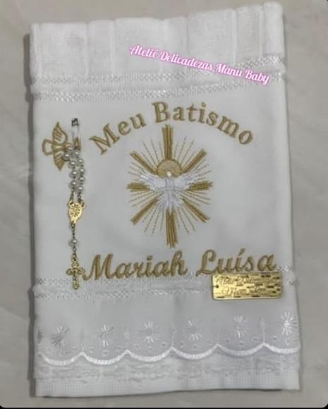 Toalha bordada batizado