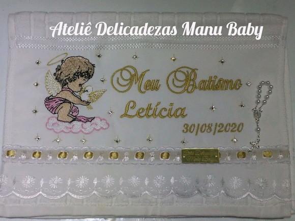 Toalha bordada batizado