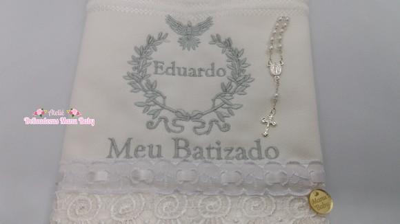 Toalha bordada batizado