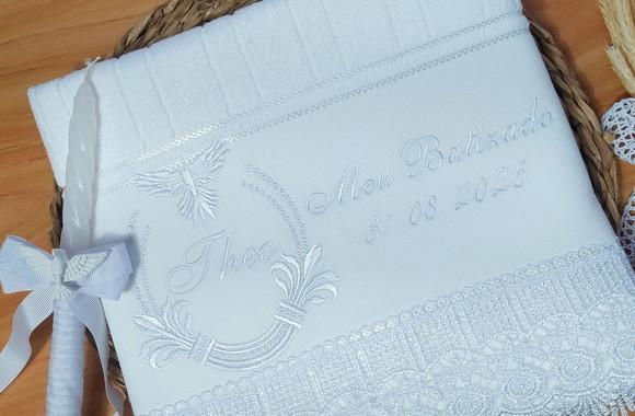 Toalha de Batizado Personalizada Bordada
