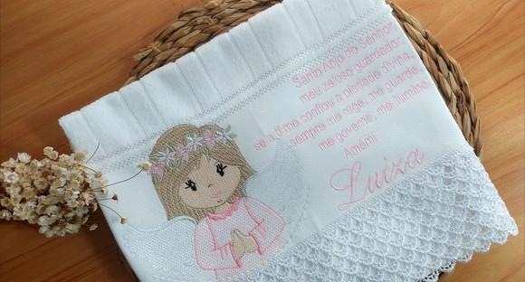 Toalha de Batizado Personalizada Bordada