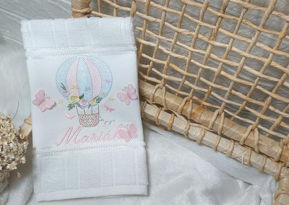 Toalha de Lavabo Boca Balão Floral Personalizada