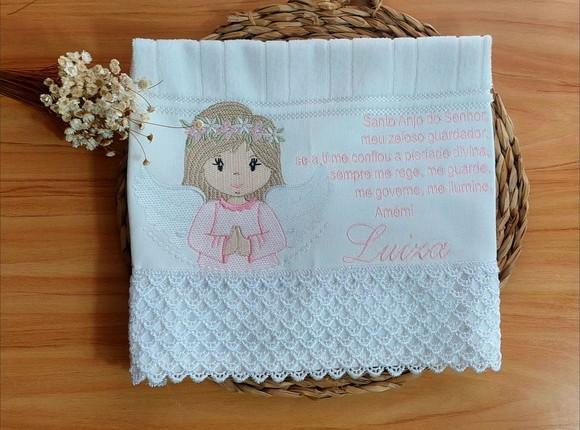 Toalha de Batizado Personalizada Bordada
