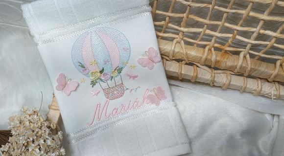 Toalha de Lavabo Boca Balão Floral Personalizada
