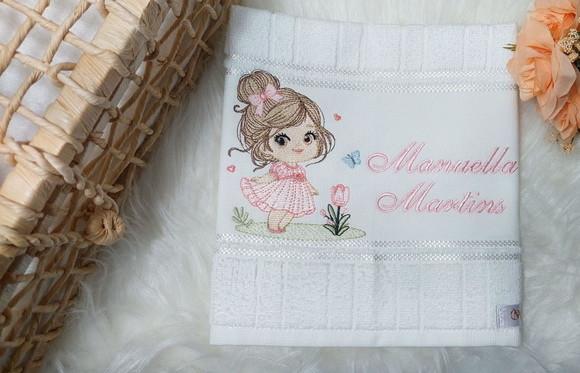Toalha de Lavabo Boca Boneca Menina Personalizada