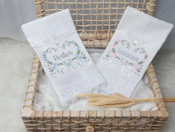 Toalha para Batizado Espírito Santo Floral