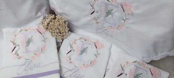 Enxoval Bebê Luxo Floral Delicado Premium