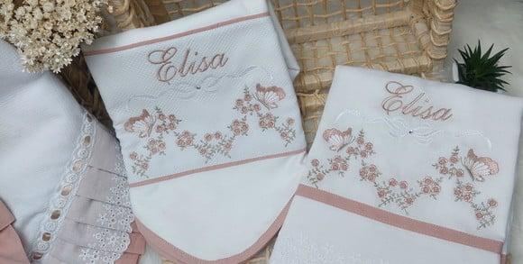 Enxoval Bebê Luxo Floral Rosé Delicado Premium