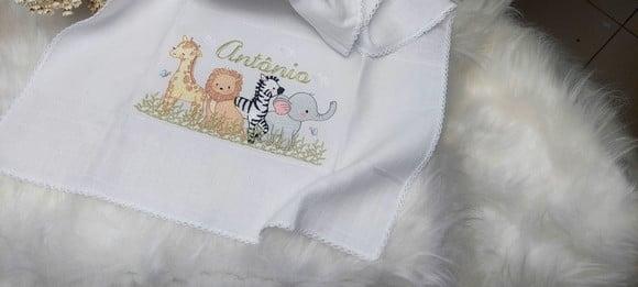 Kit 3 Peças Fraldas Safari Luxo Delicado Dia a Dia