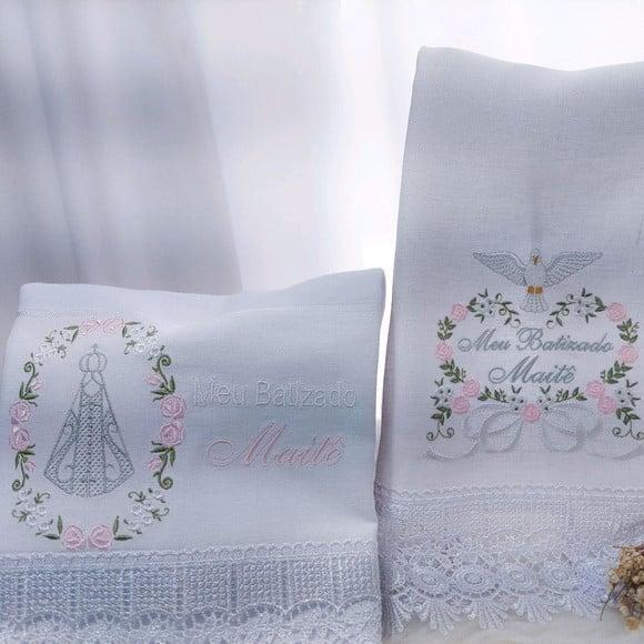 Kit Batizado Nossa Senhora Floral Luxo