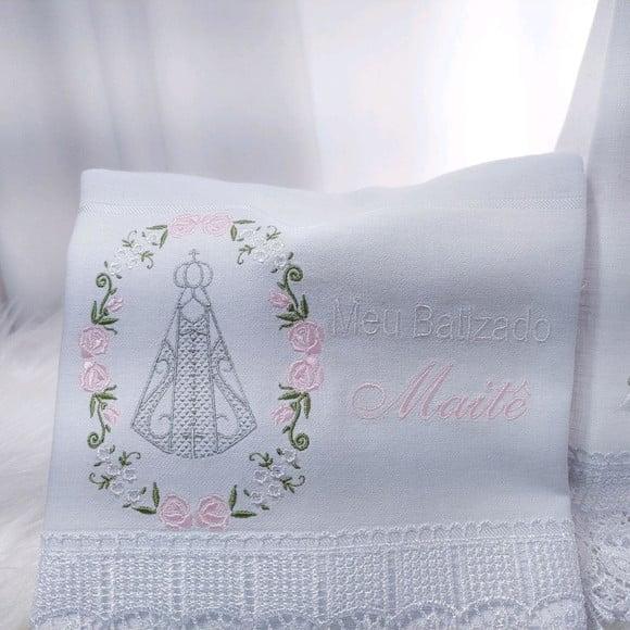 Kit Batizado Nossa Senhora Floral Luxo