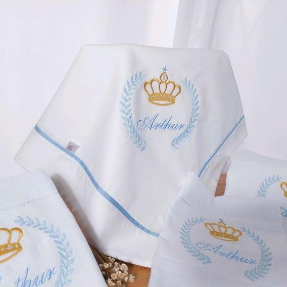 Kit Cueiro + Fraldas Dia a Dia Príncipe Coroa Ramos Luxo