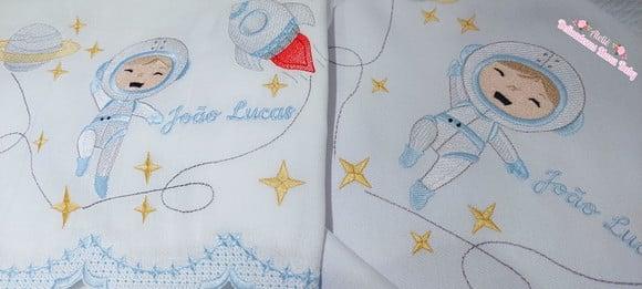 Kit Cueiro Percal 400 Fios Luxo + Fraldas Personalizadas