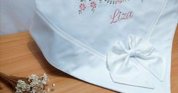 Kit Enxoval Bebê Manta Piquet Fraldas Floral Rosé Borboleta