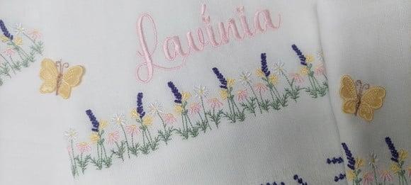 Kit Enxoval Personalizado Bebê Floral Lavanda Luxo