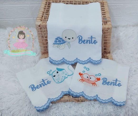 Kit Enxoval Personalizado Fundo do Mar Bebê Luxo